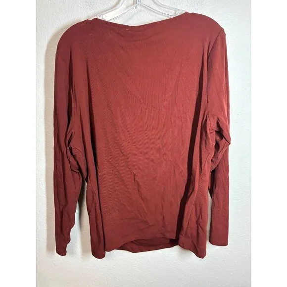 NWT Future Collective Long Sleeve T-Shirt Sweetheart Rust Brown Size 2XL - Picture 2 of 5